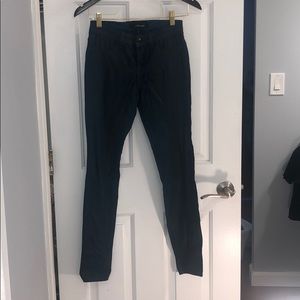 J Brand Skinny Coated Denim in dark turquoise